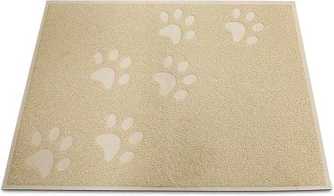 Andalus Medium Cat Litter Mat, Pack of 1 - Waterproof, Non-Slip & Easy to Clean Cat Litter Box Mat for Extra Efficient Pet Litter-Trapping, Beige (23.5” X 15.75”)