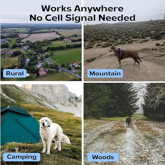Aorkuler Outdoor GPS Dog Tracker for Remote & Rural Areas – No Phone or Signal Needed,Real-Time Tracking for Daily Walks,Hiking, Camping, Farms, and Large Open Spaces,No Monthly Fees(Tracker 2)