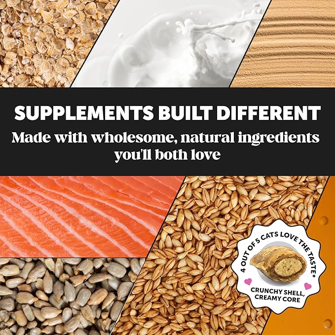 Cat Multivitamin Chews - Cat Treats for Health + Immune, Joint Support, Skin & Coat, and Digestion - Omega 3s, Lysine & Probiotics for Cats, Vitamins for Cats - Chicken (90-Day Supply)