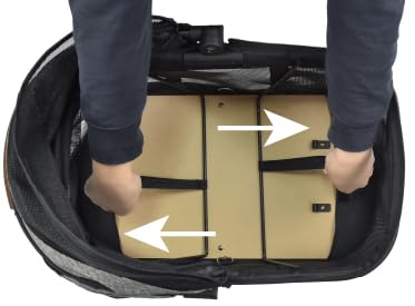 ROODO Fashion 3-in-1 Dog Cat Stroller with Detachable Carrier&Car Seat Combo Best Lightweight Folding Portable All-Terrain Travel Pet Gear Puppy Doggie Kitty Stroller for up to 35 lbs(Grey Lattice)