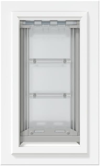 Endura Flap Double Flap Pet Door for Thick Walls | Deep Wall Design up to 13" Thick | Insulating Dual-Layer Flap & Durable Aluminum Frame | Includes Locking Cover | White, Small, Double Flap