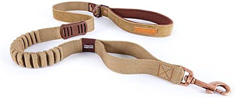 EzyDog Zero Shock Dog Leash - Shock Absorbing Bungee Leash for Dogs That Pull or Excite - Dual Handle and Reflective for Large, Medium, or Small Dogs (72-Inch, Corduroy)
