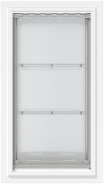 Endura Flap Double Flap Pet Door for Thick Walls | Deep Wall Design up to 13" Thick | Insulating Dual-Layer Flap & Durable Aluminum Frame | Includes Locking Cover | White, XL, Double Flap