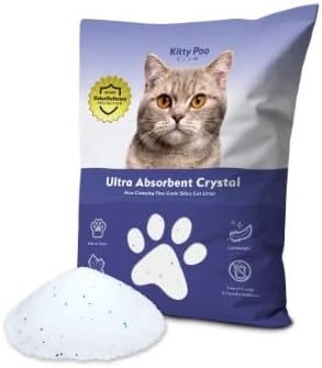 Fine-Grain Silica Cat Litter – Ultra Absorbent Crystal Litter for Cats, Low Dust, Long-Lasting Odor Control, Fast Drying, Lightweight Bag