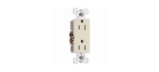 Legrand radiant 885LACP8 15 Amp Decorator Duplex Outlet, Side Wire or Push Wire, Light Almond (10 Pack)