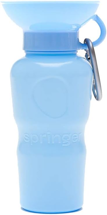 Springer by Springland Dog Water Bottle | Portable Travel Water Bottle Dispenser for Dogs | Dog Gift Seen on Oprah's Favorite Things, Shark Tank | Leak-Proof Bottles | BPA-Free 22oz Sky Blue