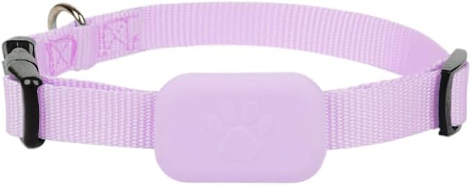 PawsPath Pet GPS Tracker Collar, Unlimited Range Waterproof Cat Dog Anti-Lost Device Smart Locator Tracking GPS Pet Tracker Collar for Apple iOS FindMy (Pink, Large)