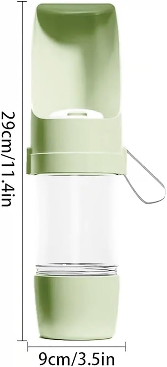 Portable Dog Water Bottle Durable Pet Hydration Dispenser Outdoor Walks Hiking Travel Ergonomic(Green)