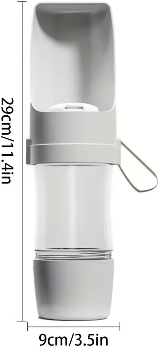 Portable Dog Water Bottle Durable Pet Hydration Dispenser Outdoor Walks Hiking Travel Ergonomic(Gray)