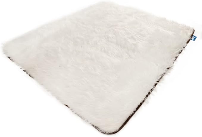 PupProtector Waterproof Throw Blanket for Dogs and Cats, Pet Blanket Cover for Couches, Sofas, Beds, Car Seats, Furniture, Calming Soft Faux Fur, Polar White, Large (80" L x 62" W)