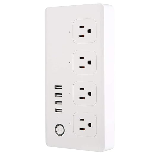 US 120V Smart Plug Compatible with Alexa and Home &IFTTT, Outlet Power Strip with 4 USB Support App Remote Control