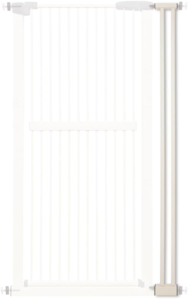 Lumizone Extra Tall Cat Gate Extension Kit 61.02" High Pressure Mounted 4.13" Extra Wide 1.37" Gap No Drilling Tall Pet Gate for Dogs (Cream, 4.13" W)