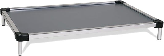 K9 Ballistics Chew Proof Elevated Outdoor Cooling Cot Bed for X Large Dogs - Virtually Indestructible, Preassembled, Withstands Aggressive Chewers & Diggers - XL, Gray Vinyl