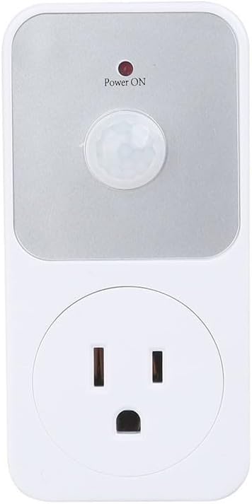 Motion Sensor Outlet, PIR Motion Sensor Power Socket Switch, 110V 1800W, Auto On/Off With 5-Minute Delay, 8-Meter Detection For Home Security In Garage And Hallway, White
