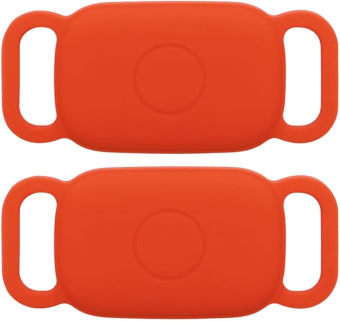 Dog Collar Holder for Tile Pro 2024 Bluetooth Tracker, Anti Lost Waterproof Silicone Soft Case Secure Protective Cover Finder for Keys, Bags, Cat Dog Collar Tag, 2 Pack (Red)