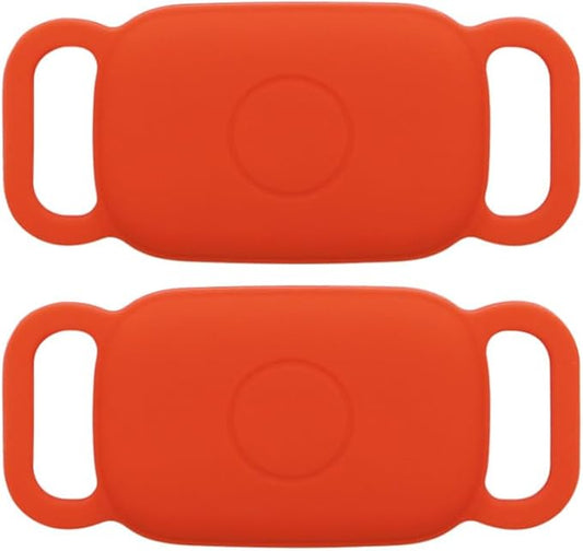 Dog Collar Holder for Tile Pro 2024 Bluetooth Tracker, Anti Lost Waterproof Silicone Soft Case Secure Protective Cover Finder for Keys, Bags, Cat Dog Collar Tag, 2 Pack (Red)