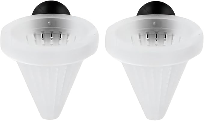 2Pcs White Cone Shape Aquarium Red Worm Fish Feeder with Suction 7cm Height Professional, Automatic Feeders, Fish and Aquatic Pets