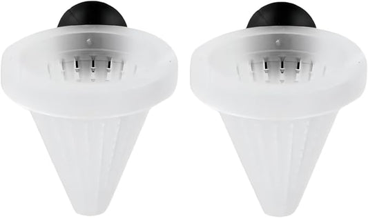 2Pcs White Cone Shape Aquarium Red Worm Fish Feeder with Suction 7cm Height Professional, Automatic Feeders, Fish and Aquatic Pets