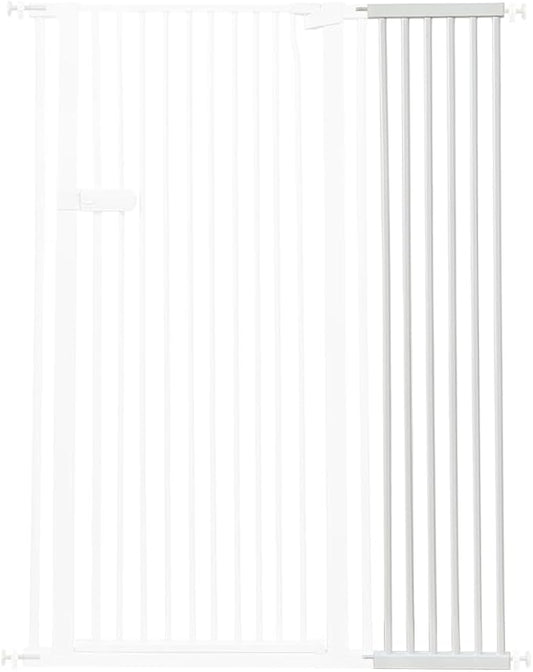 Lumizone Extra Tall Cat Gate Extension Kit 55.12" High Pressure Mounted 2025 New 12.60" Extra Wide 1.37" Gap No Drilling Tall Pet Gate for Dogs (White, 55.12" H x 12.60" W, Extension)