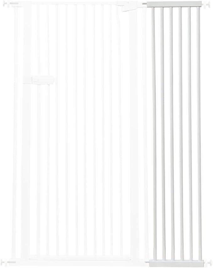 Lumizone Extra Tall Cat Gate Extension Kit 61.02" High Pressure Mounted 2025 New 12.60" Extra Wide 1.37" Gap No Drilling Tall Pet Gate for Dogs (White, 61.02" H x 12.60" W, Extension)