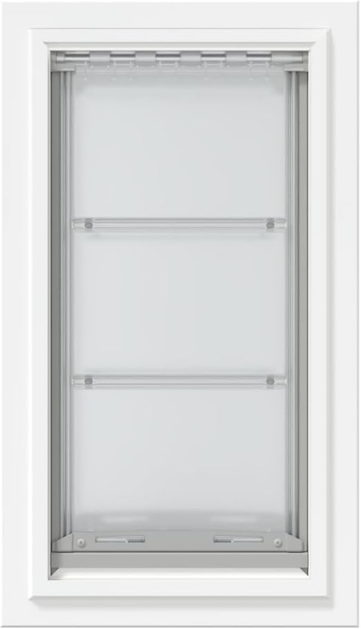 Endura Flap Double Flap Pet Door for Thick Walls | Deep Wall Design up to 13" Thick | Insulating Dual-Layer Flap & Durable Aluminum Frame | Includes Locking Cover | White, Large, Double Flap