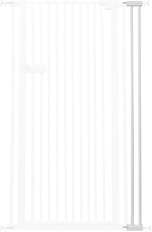 Lumizone Extra Tall Cat Gate Extension Kit 55.12" High Pressure Mounted 2025 New 4.13" Extra Wide 1.37" Gap No Drilling Tall Pet Gate for Dogs (White, 55.12" H x 4.13" W, Extension)