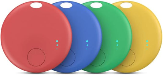 Smart Tags-4 Pack for Android Tracker Tags, Bluetooth Tracker, Work with Google's Find Hub App, Item Finder for Keys, Item Locator for Wallet, Suitcases, Pets (Multicolored)