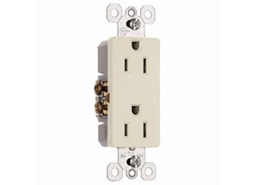 Legrand radiant 885LACP8 15 Amp Decorator Duplex Outlet, Side Wire or Push Wire, Light Almond (10 Pack)