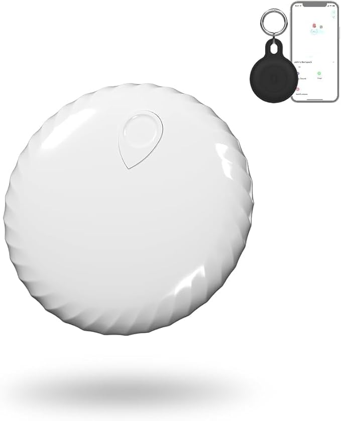 FinderTag Alternative, Key Finder, GPS Tracker Locator Compatible with FindMy (iOS Only), Smart Finder for Cat, Dog, Collar, Luggage, Suitcase, IP67 Waterproof (White)