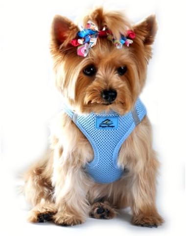 Doggie Design No Choke Dog Harness - Simple Step-in and Go Dog Vest for Small, Medium, and Large Breeds - Breathable Mesh Polyester Pet Harness - Light Blue - 2XL
