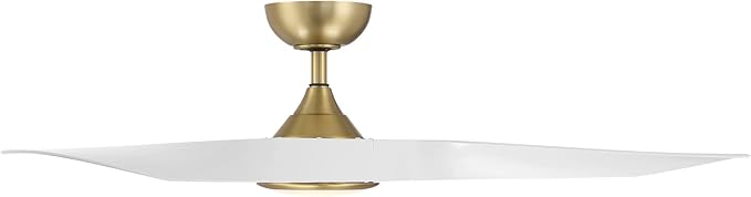 WAC Lighting F-074L-SB/MW Swirl Indoor Ceiling Fan Soft Brass Matte White