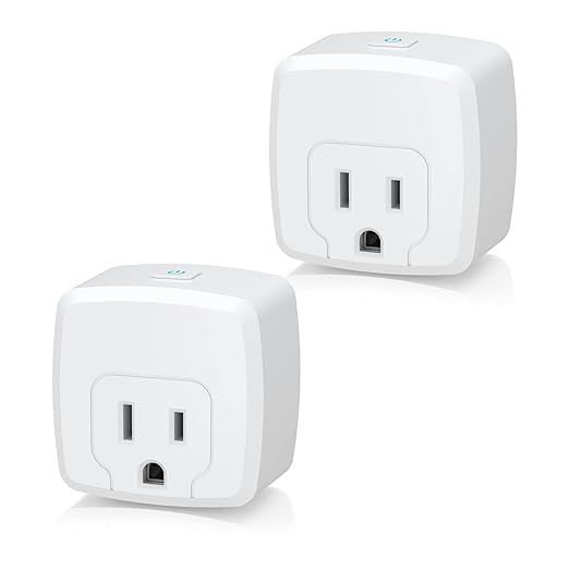 HBN Smart Plug Mini 15A, WiFi Smart Outlet Works with Alexa, Google Home Assistant, Remote Control with Timer Function, No Hub Required, ETL Certified, 2.4G WiFi Only, 2-Pack