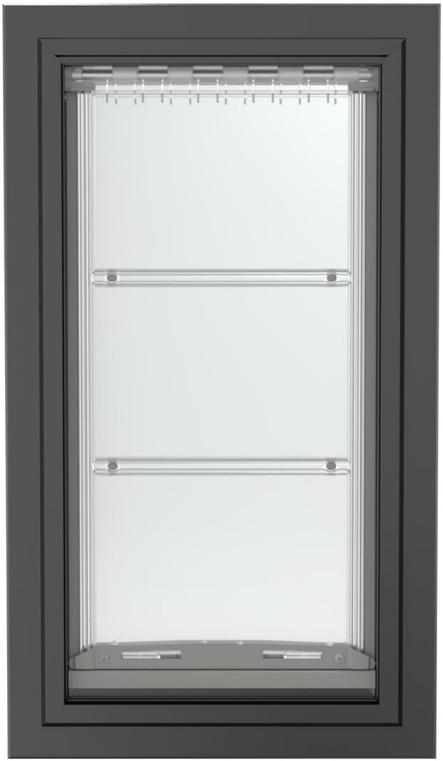 Endura Flap Giant Dog Door for Walls | Designed for Extra-Large & Tall Dogs | Energy Efficient Wall Mount Pet Door | Durable & Pet Safe | Black, Single Flap Wall Mount