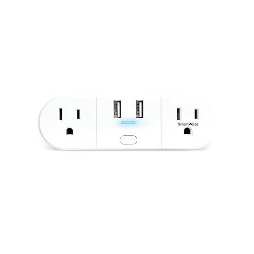 Emerson SmartVoice 4-in-1 Wall Plug, Offline 30+ Voice Control Commands, No APP, No WiFi, No Setup, Smart Outlet w/ 2 AC Outlets, 2 USB-A Ports, Sleep & Wake Timer, ETL Listed