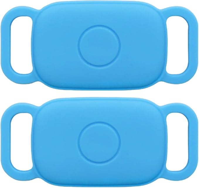 Dog Collar Holder for Tile Pro 2024 Bluetooth Tracker, Anti Lost Waterproof Silicone Soft Case Secure Protective Cover Finder for Keys, Bags, Cat Dog Collar Tag, 2 Pack (Blue)