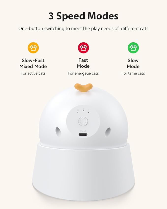 ROJECO Auto Laser Cat Toy - Random Motion Track, Magnetic 360° Base, Run Quiet,Rechargeable with 1000mAh Battery, Auto Sleep & 3 Speed Modes, Safe for Cats,Interactive Cat Gifts Toys for Bored Indoor