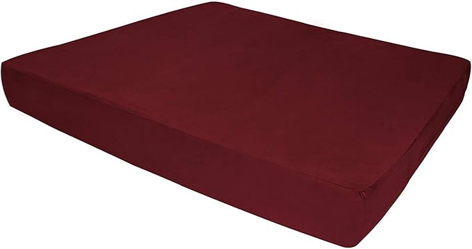 Barker Beds XL Orthopedic Dog Bed - 7" Memory Foam Mattress - 75-120 lbs - Joint Pain & Arthritis Support - Vet Recommended, Washable Cover - Made in USA - 52"x36"x7" - Burgundy