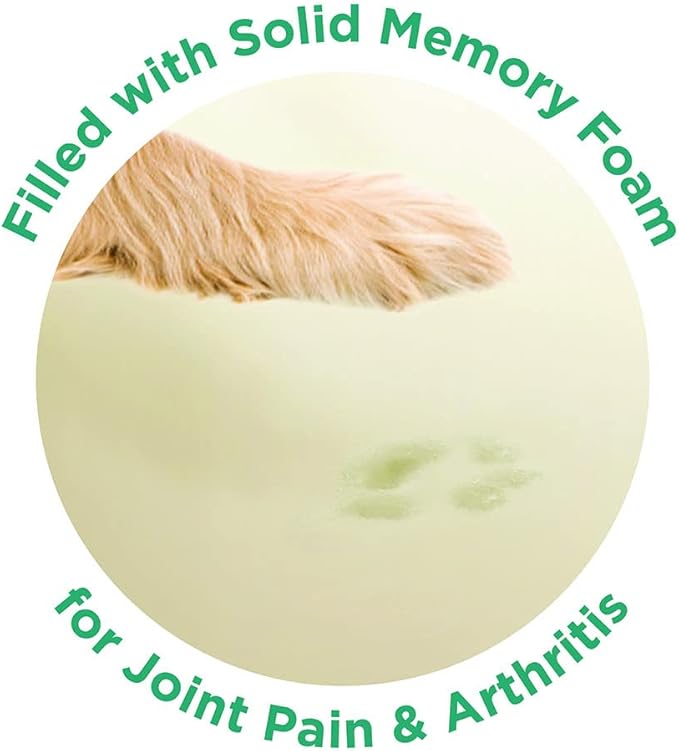 Friends Forever Serena Donut Memory Foam Orthopedic Dog Bed, Soft Faux Fur Oval Cat Couch For Indoor Pet, Fluffy Calming Plush Shag, Round Raised Bolster Cushion, Machine Washable Cuddler, Grey