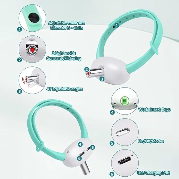 Automatic Cat Laser Collar – Smart Interactive Hands-Free Laser Toy to Keep Cats Active,Lazer Pointer cat Toy,Tumbler Wobble Teaser,USB Charging Electric Vibration Exerciser