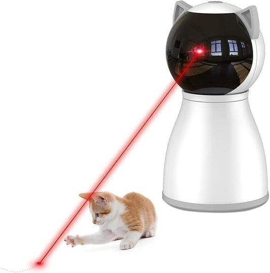 YVE LIFE Laser Cat Toys for Indoor Cats,The 4th Generation Real Random Trajectory Motion Activated Rechargeable Automatic Cat Laser Toy,Interactive Cat Toys for Bored Indoor Adult Cats/Kittens(White)