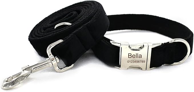 Dog Collar Custom Personalized Engraved Name and Phone Number for Puppy Small Medium Large Pets (M, Black)