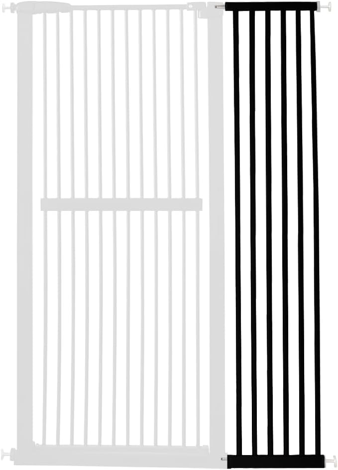 Lumizone Extra Tall Cat Gate Extension Kit 61.02" High Pressure Mounted 12.6" Extra Wide 1.37" Gap No Drilling Tall Pet Gate for Dogs (Black, 12.60" W)