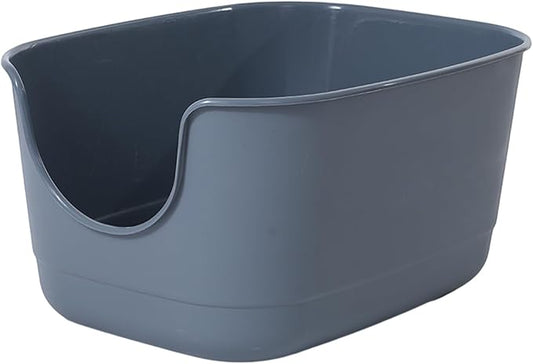 SpaceTime Extra Large Litter Box with High Sides,24.2" Lx16.3 Wx12.9 H XL Multi Cat Litter Pan for Kitty,Cat Boxes for Indoor Cats,Jumbo Litter Boxes for Big Cats,Anti-Splashing,Easy to Clean (Grey)