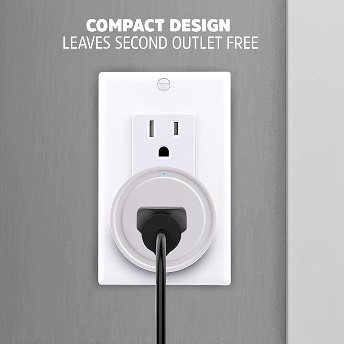 Energizer Connect Smart WiFi Plug 2 Pack, Mobile Connect App Enabled, Voice Controlled, Alexa, Echo, Siri, Hey Google Enabled, No Hub Required, Mini Outlet 15-Watt, 2.4GHz, ETL & FCC Certified