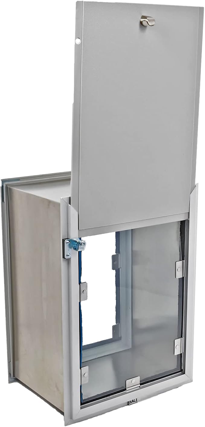 Wall Model | Cat & Dog Doors | Adjustable Tunnel Fits Up to 10" Wide Walls | Energy Efficient Double Vinyl Flaps | Locking Security Cover | Skilled Install Required | Steel Corners | Hale Pet Door