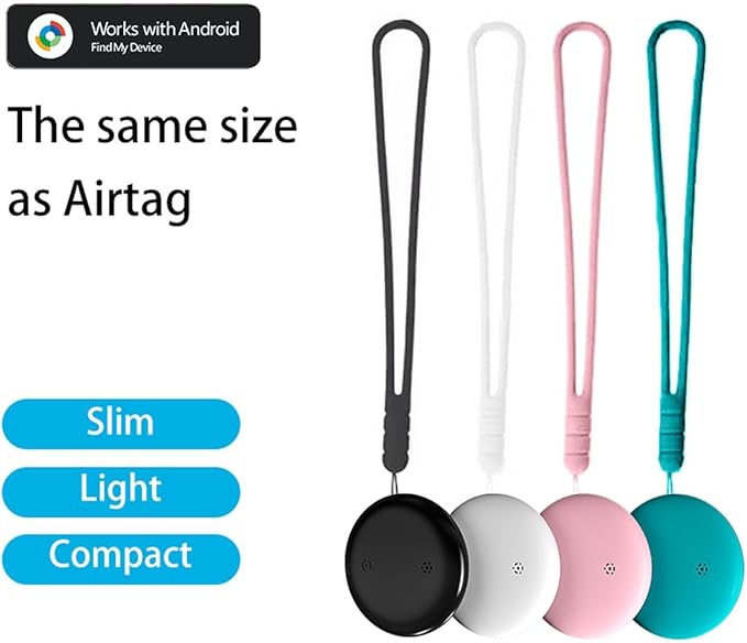 Android Compatible with Air Tags, Air Tracker Tag with Google Find My Device App, Bluetooth Tracker for Android Phones, Dog GPS & Cat Tracker, Smart Tracking Tag for Keys, Suitcase (Blue, ONE)