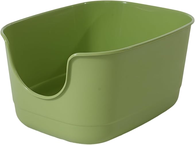 SpaceTime Extra Large Litter Box with High Sides,24.2" Lx16.3 Wx12.9 H XL Multi Cat Litter Pan for Kitty,Cat Boxes for Indoor Cats,Jumbo Litter Boxes for Big Cats,Anti-Splashing,Easy to Clean (Green)