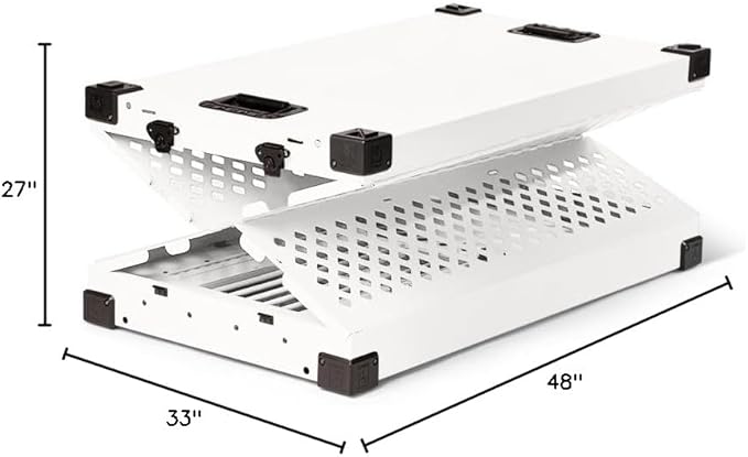Impact Collapsible Dog Crate - Foldable Hard Crate for XXL Dogs - Heavy Duty Travel Kennel with Powder-Coated Aluminum - Quick Setup for Indoor & Outdoor (White, 48" (48" L x 27" W x 33" H))