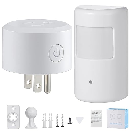 SEHOMY 3 Pack Motion Sensor Switch for Bathroom with Plug, PIR Infrared Indoor Motion Activated Detecor Switch Bedroom No Pair Required, Works with lamp exhaus, Motion Detection Sensor Switch lamp