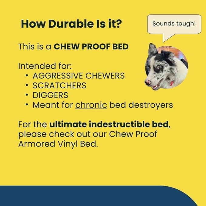 K9 Ballistics Chew Proof Elevated Cooling Outdoor Cot Bed for Small Dogs & Puppies - Virtually Indestructible, Preassembled, Withstands Aggressive Chewers - S, Ripstop Blue Quartz